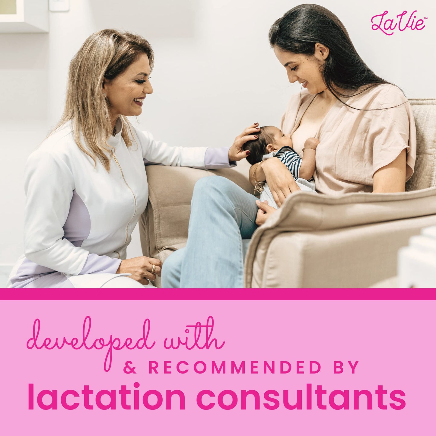 Lavie Lactation Massager, Breastfeeding Support For Clogged Ducts, Mastitis, Improve Milk Flow, Engorgement, Medical Grade Rose