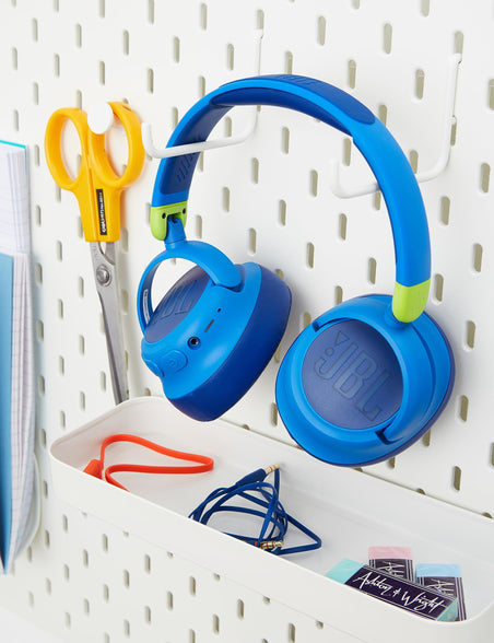JBL JR460NC Wireless Over-Ear Noise Cancelling Kids Headphones, Built-In Mic, 20 Hour Battery, Designed for Kids, Detachable Audio Cable, Blue, JBLJR460NCBLU