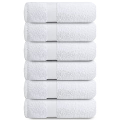 Premium White Hand Towels - Pack of 6, 16x28 Inches Bathroom Hand Towel Set, Hotel & Spa Quality Hand Towels for Bathroom, Highly Absorbent and Super Soft Bathroom Towels by Infinitee Xclusives