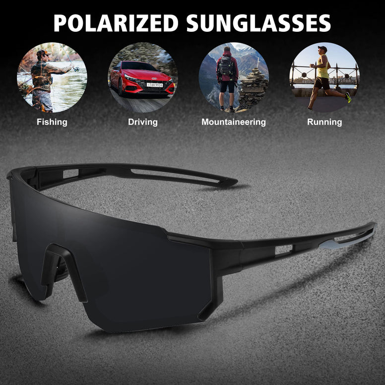 STORYCOAST Polarized Sports Sunglasses for Men Women TR90 Unbreakable Frame Cycling Fishing Driving