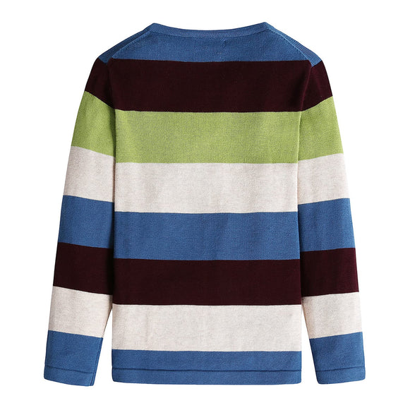 basadina Boys Jumpers Kids Knitwear Christmas Sweatshirt Striped Sweater Long Sleeve Pullover Kids Warm Clothes for Autumn and Winter