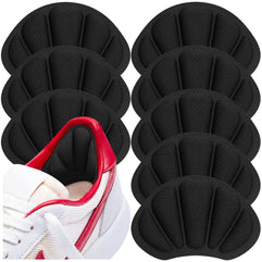 8Pcs Heel Cushion Inserts for Back of Heel, Mesh Heel Cushion Pads for Shoes Too Big, Self-Adhesive & Reusable Heel Guards Liners for Women Men, White, Black 8pcs