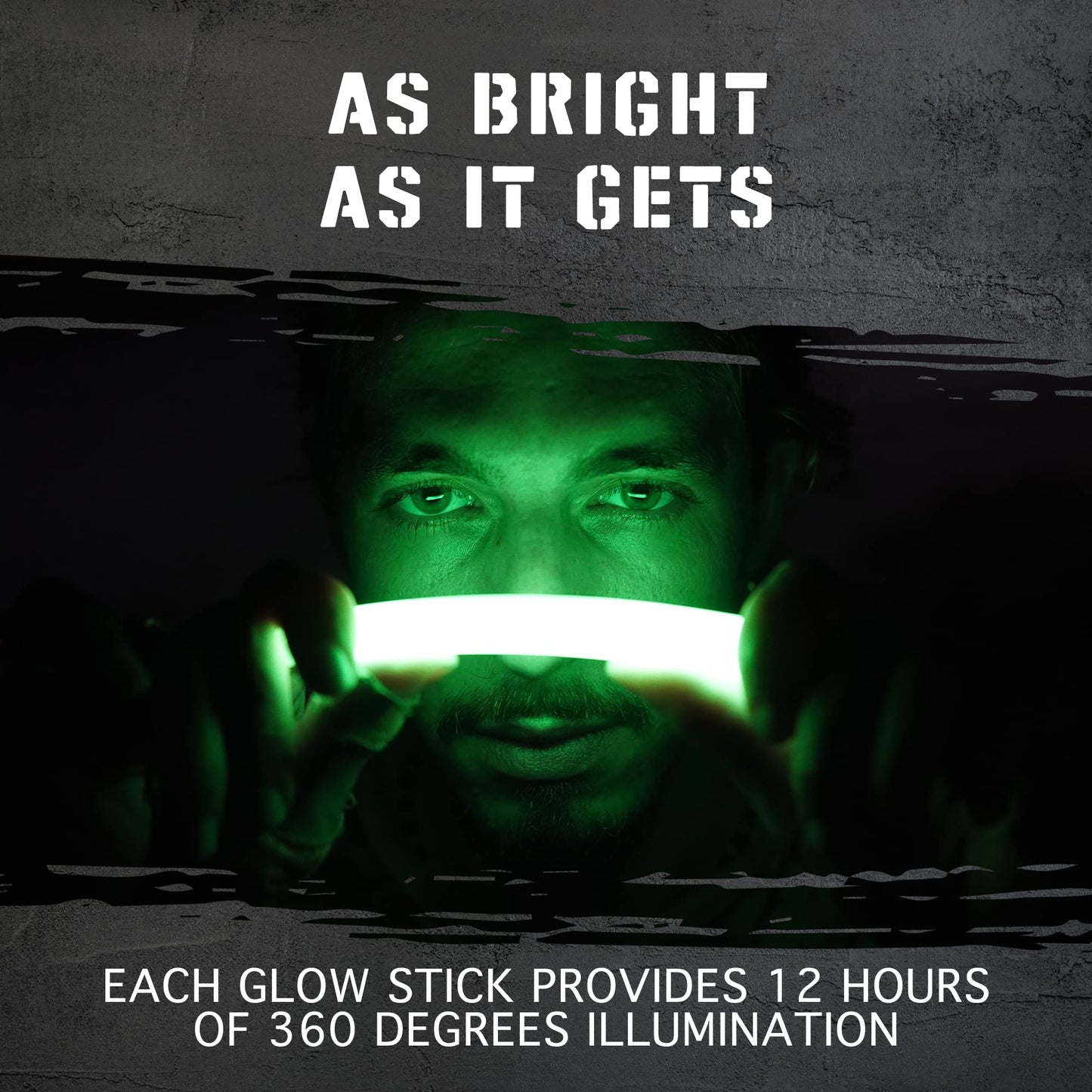 Green Emergency Glow Sticks - Ultra Bright Long Lasting Industrial Grade Glowsticks for Survival Gear, Camping Lights, Power Outages and Military