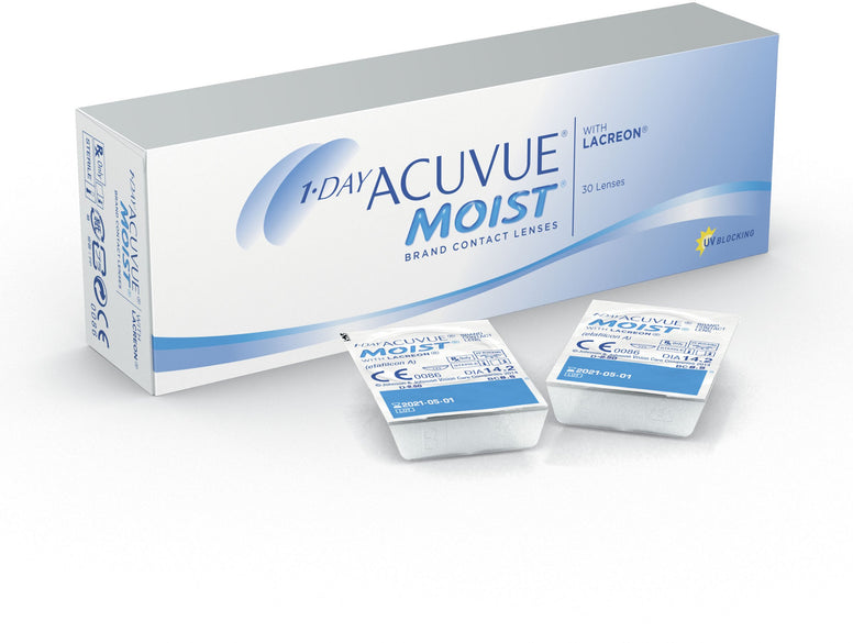 1-Day Acuvue Moist Contact Lens - 30 Pack, Clear, -5