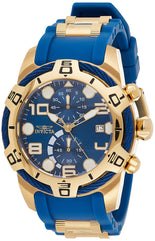 Invicta Men's Bolt 50Mm Stainless Steel And Silicone Chronograph Quartz Watch, Blue/Gold (Model: 24217)