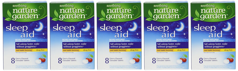 Soothing Nature Garden Sleep Remedy 8ct Chewable Tablets (5 Boxes) *Compare to MidNite* (5 Boxes)