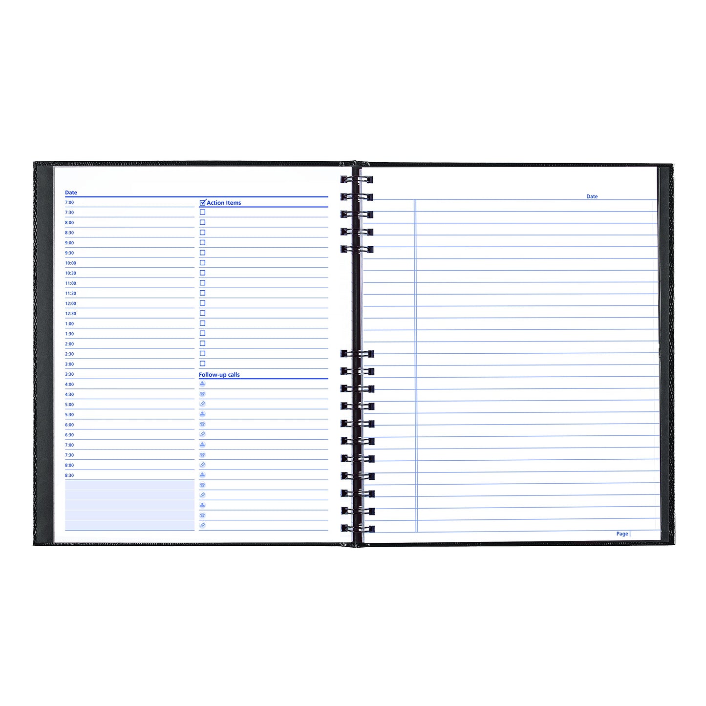 Notepro Undated Daily Planner, Black, 200 Pages,11 X 8.5 Inches (A30C.81)