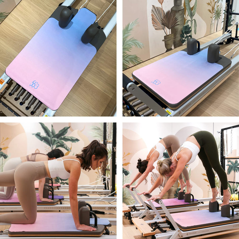 HavoBody Pilates Reformer Mat Towel - Reformer Cover Protector with Sweat Absorbing Grip, Pilates Equipment Accessories for Home and Class - Soft, Non-Slip, Hygienic, Quick Dry (Between The Clouds)