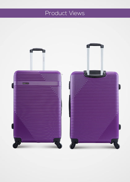 PARA JOHN Lightweight 3-Pieces Abs Hard Side Travel Luggage Trolley Bag Set With Lock For Men, Women, Unisex Hard Shell Strong Purple PJTR3182PU