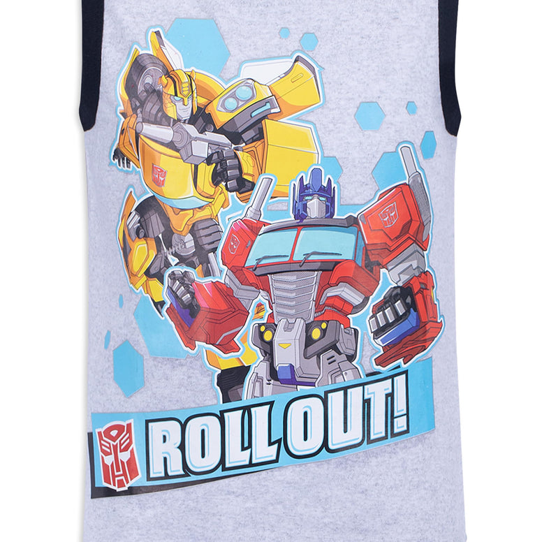 Transformers 2 Pack Sleeveless Tee Shirt Set for Boys, Printed Undershirt for Kids, Size 6 Red