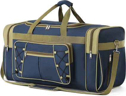 Travel Duffel Bags for Men Weekender Over Night Carry On Bag Lightweight Extra Large Oxford Duffel Gym Sturdy Luggage Water-proof for Men & Women 65cm (Blue)