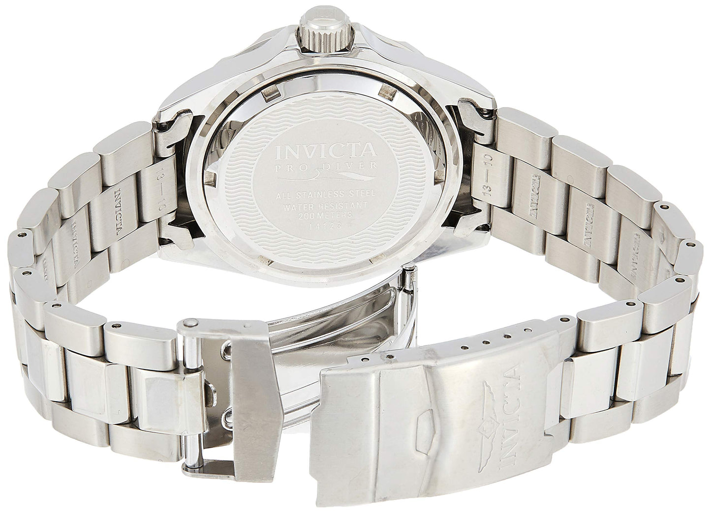 Invicta Men'S Pro Diver Quartz 3 Hand Silver Dial Stainless Steel Band Watch - 14123
