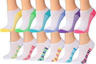 Tipi Toe Kids Girls 12 Pairs Low Cut Athletic Sport Peformance Socks