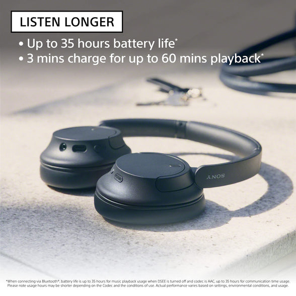 Sony WH-CH720N Noise Cancelling Wireless Headphones : Bluetooth Over The Ear Headset With Mic For Phone-Call-Black, Large