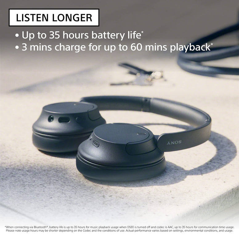 Sony WH-CH720N Noise Cancelling Wireless Headphones : Bluetooth Over The Ear Headset With Mic For Phone-Call-Black, Large