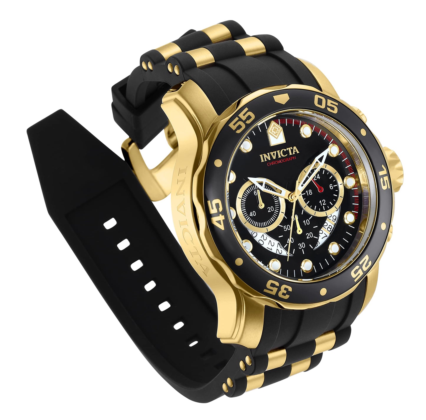 Invicta Mens Quartz Watch, Analog Display and Rubber Strap 6981