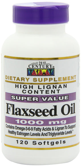 21st Century Flaxseed Oil Mg Softgels - 120 Count Multi
