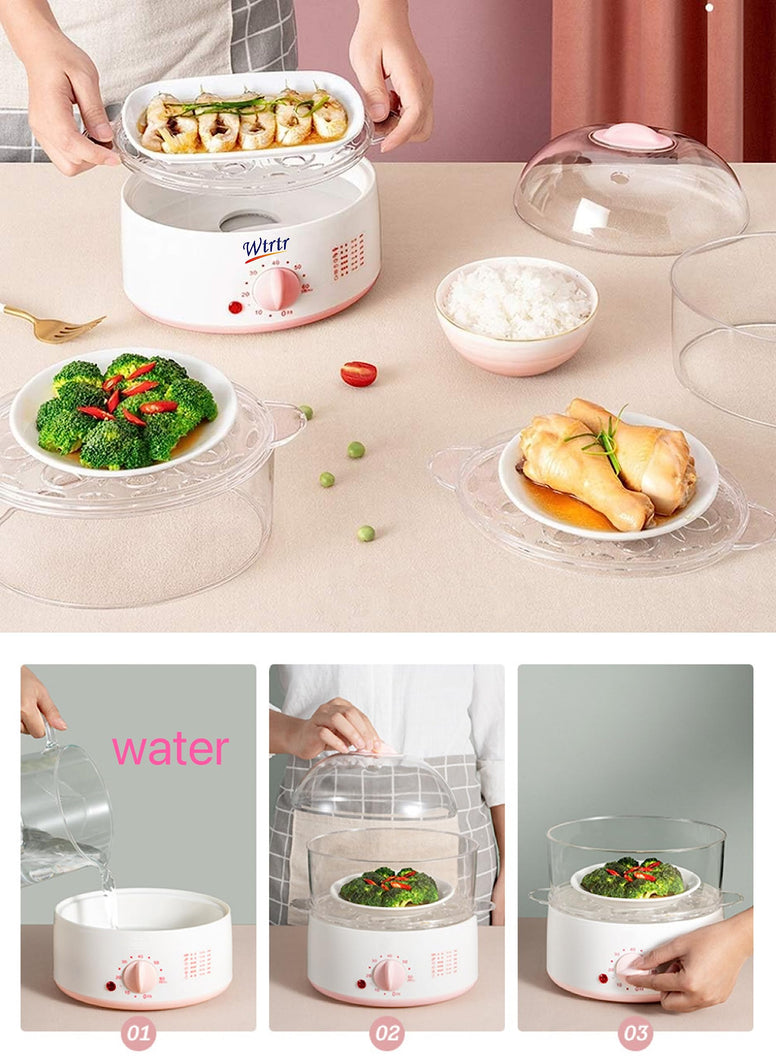 Wtrtr Timed Large Capacity Egg Boiler， 8 or 16 Egg Cooker，Egg Steamer Maker，Multi Function Breakfast Machine ，