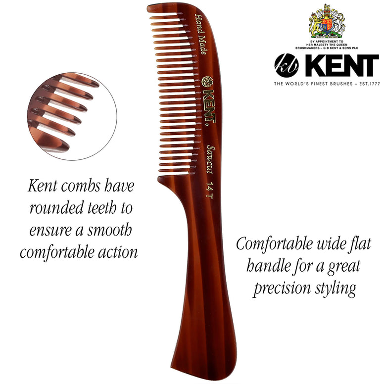 Kent Brushes Handmade Combs Range Medium Rake Comb for Women