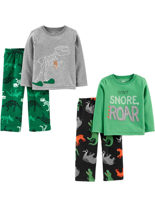 Simple Joys by Carter's Toddlers and Baby Boys' 4-Piece Loose-Fit Fleece Pajama Set 12 M