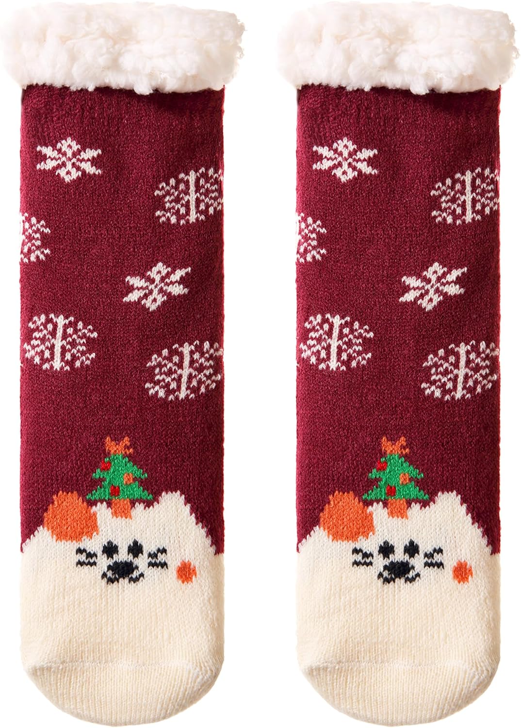 Kids Boys Girls Slipper Socks Warm Thick Fuzzy Fleece Lined Winter Cartoon Thermal Anti-Slip Soft Children's Home Floor Socks