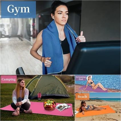 Sfee 2 Pack Microfiber Travel Towel, Quick Dry Towel Camping Towel Large Beach Towel Super Absorbent Compact Lightweight Sports Towel Gym Towel Set for Beach, Gym, Hiking, Pool, Backpacking,Bath,Yoga