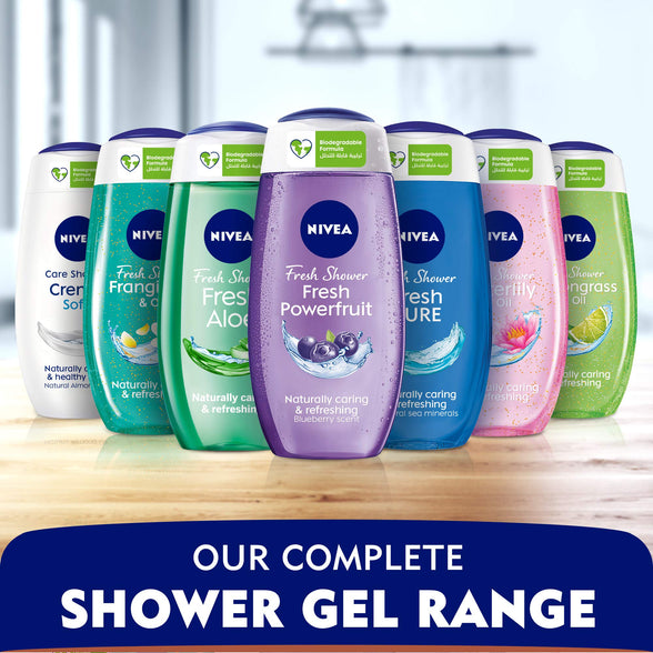 NIVEA Shower Gel Body Wash, Lemongrass & Oil Caring Oil Pearls Lemongrass Scent, 500ml