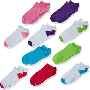 Hanes Girls' 10-Pack Low-Cut Socks