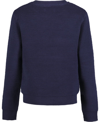IZOD Boys' Solid Crew Neck Ribbed Pullover Sweater with Chest Logo