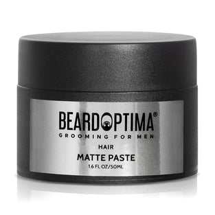 Beardoptima Matte Hair Paste for All Types of Hair | Flexible Hold, No Shine, Sculpting & Styling Wax, Long Lasting Definition & Texture, No Flakes | 1.6 FL OZ/ 50ML