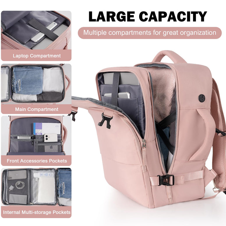 Rinist Travel Backpack for Women Men, Travel Must Haves Essentials