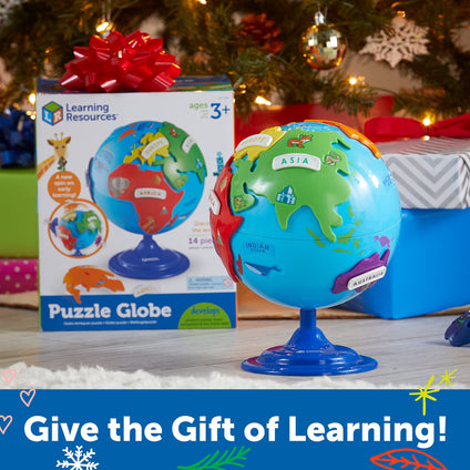 Learning Resources Puzzle Globe, 3-D Geography Puzzle, Fine Motor, 14 Pieces-Ler7735.Ages 3+