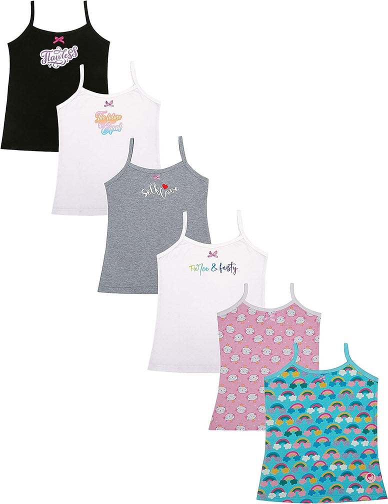 D'chica Girls Undershirt Cotton Camisoles Shelf Bra Layering Cami