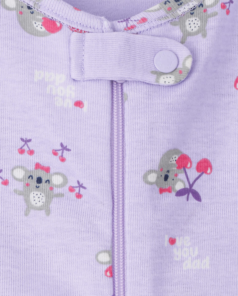 The Children's Place Girls G KOALA STR 2PK Baby and Toddler Sleepers (pack of 2)0-3M