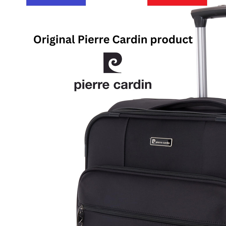 Pierre Cardin Rolling Laptop Case, Underseat Pilot Case, Premium Fabric Material, 17.5 Inch Laptop Compartment (PC85170, Black)