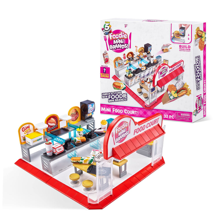 5 Surprise Foodie Mini Food Court 32-Pieces Playset with 1 Exclusive Miniature Collectible Toy