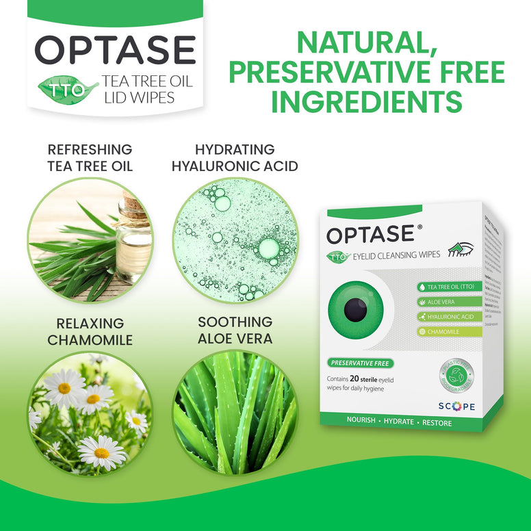 Optase Tea Tree Oil Lid Wipes Preservative Free