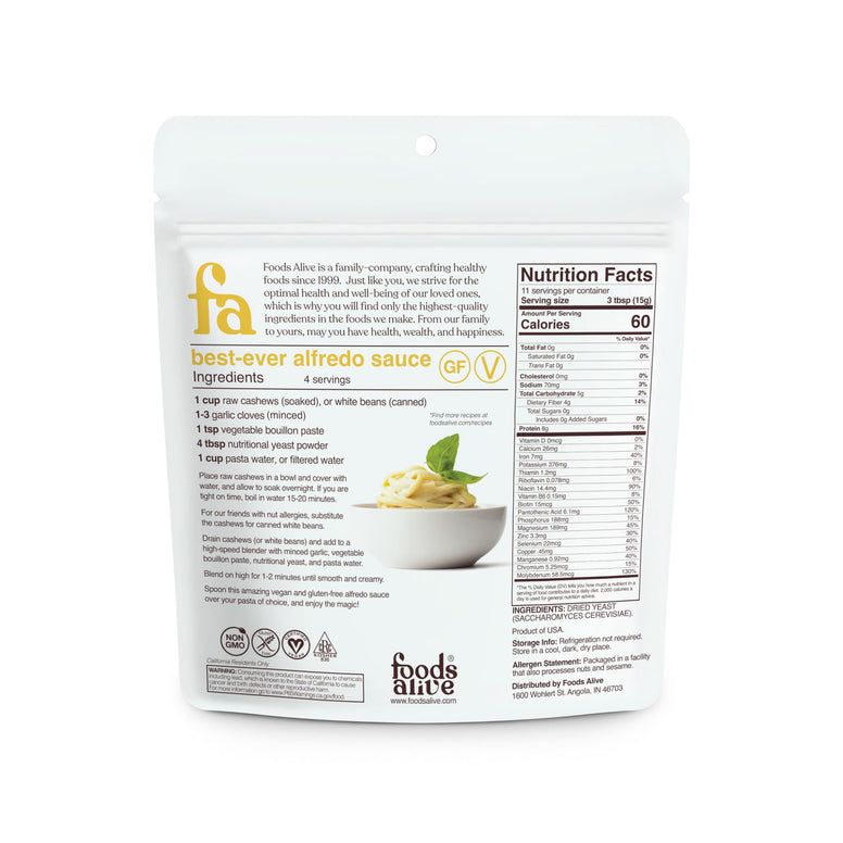 Foods Alive Non-Synthetic Nutritional Yeast (6oz)