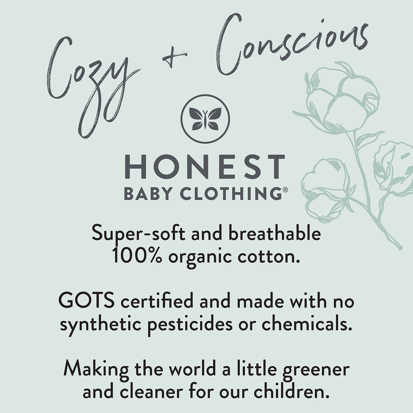 HonestBaby Unisex Baby Organic Cotton Snug-Fit Footed Pajamas Baby and Toddler Sleepers 12 Months