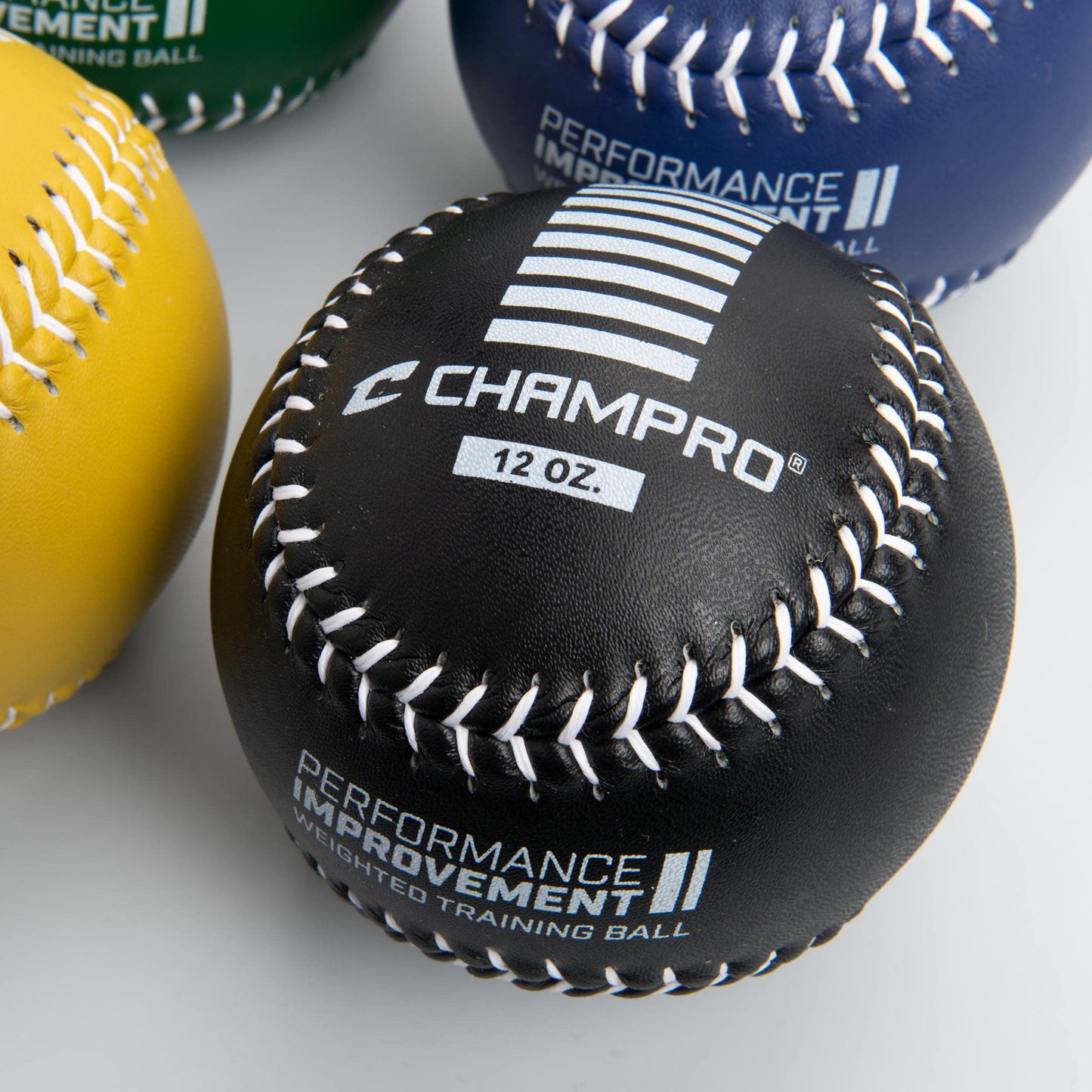 Champro Training Softballs, Set of 4 (Green/Yellow/Black/Blue, 12-Inch)