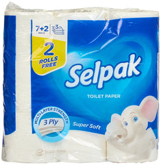 Selpak 3 Ply Toilet Paper 7+2 Rolls 140 Sheets