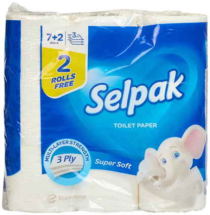 Selpak 3 Ply Toilet Paper 7+2 Rolls 140 Sheets