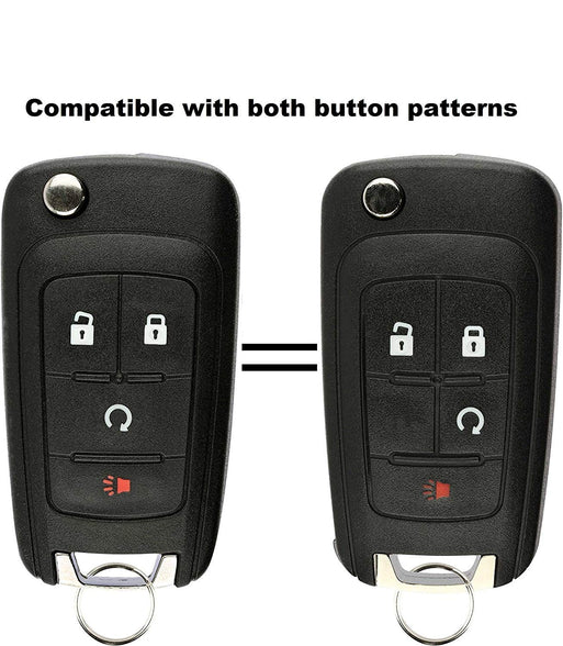 KeylessOption Keyless Car Remote Uncut Flip Ignition Key Fob Replacement for OHT01060512 (Pack of 2)