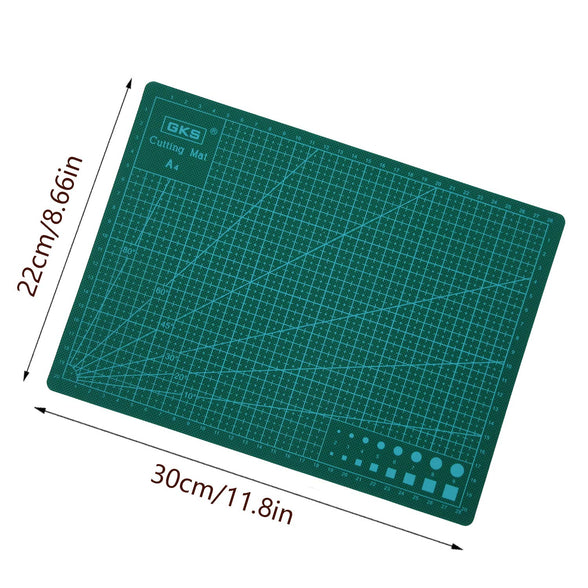 Self Healing Rotary Cutting Mat Double Sided, A4 Cutting Mat Perfect with 1 Craft Carving Tool and 1 Stainless Steel Ruler(30cm), for Sewing, Quilting, Arts and Crafts