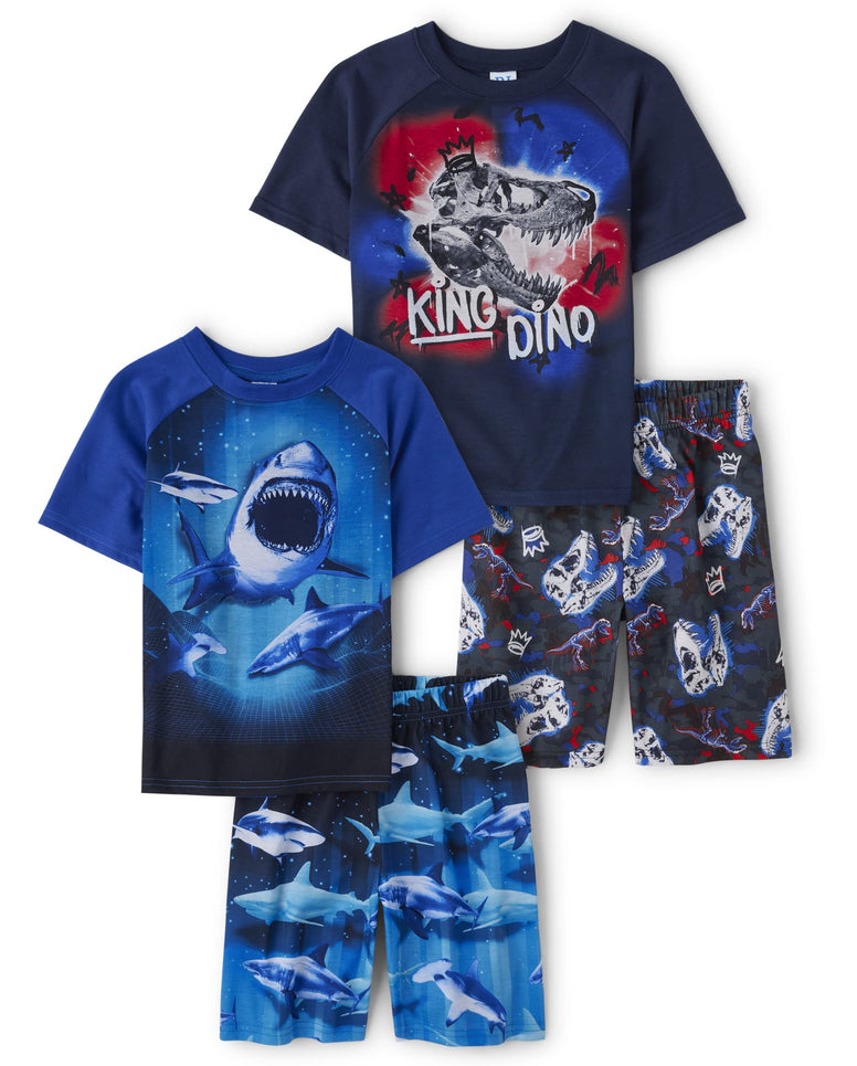 The Children's Place Boys' Short Sleeve Top and Pants 2 Piece Pajama Sets XS