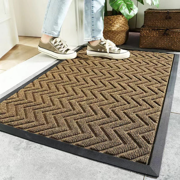 MACIUM Door Mat Welcome Mats, Indoor and Outdoor Rug Door Mats Non-Slip Rubber Backing, Entrance Rugs, Front Welcome Mat Doormat for Home Entrance, Outside Entry, Yard, Floor (Brown)