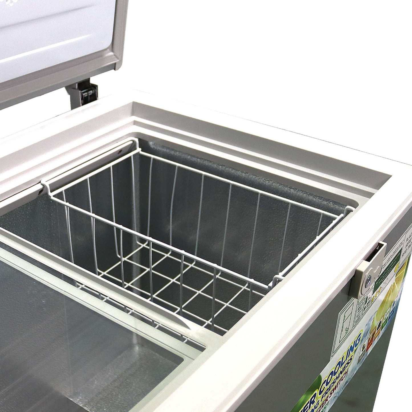 NOBEL Single Door Freezer Silver 200 Litres GAS R600A GLASS SLIDING DOOR Lock and Key NCF216RH