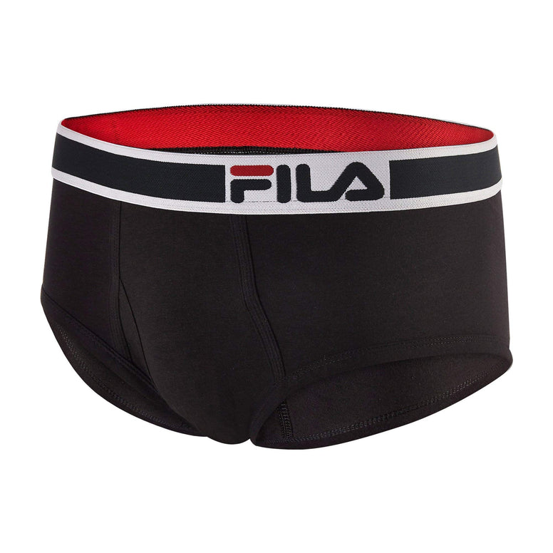 Fila Men's Regular Rise Brief Fly Front with Pouch, 4-Pack of Tagless Underwear Small