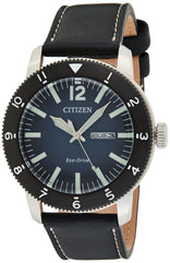 Citizen Mens Eco-Drive Watch, Analog Display And Leather Strap - AW0077-19L