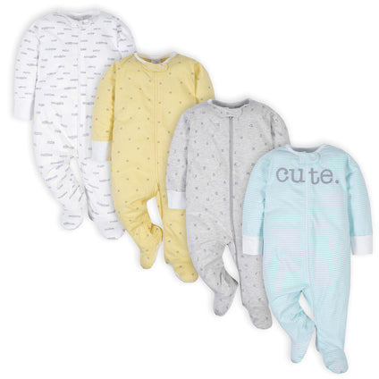 Gerber Baby Girls' 4 Pack Sleep 'N Play Footie 3-6 Months